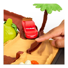 Cars set de joaca dino si masinuta cave fulger mcqueen, Mattel - Publisol.ro