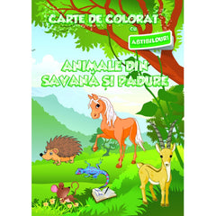 Carte de colorat cu abtibilduri. Animale din savana si padure, de Colectiv Ars Libri