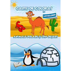 Carte de colorat cu abtibilduri. Animale polare si din desert, de Colectiv Ars Libri