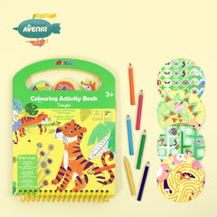 Carte portabila cu activitati de colorat - Jungla - Avenir