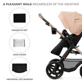 Carucior 3 in 1 Kinderkraft moov 2, sand beige - Publisol.ro