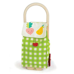 Carucior de cumparaturi verde - din lemn premium - Tender Leaf Toys - Publisol.ro