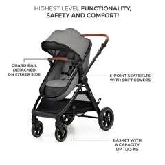Carucior Kinderkraft esme, 3 in 1, moonlight grey - Publisol.ro