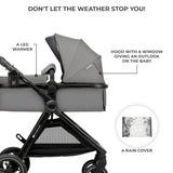 Carucior Kinderkraft esme, 3 in 1, moonlight grey - Publisol.ro