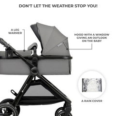 Carucior Kinderkraft esme, 3 in 1, moonlight grey - Publisol.ro