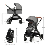 Carucior Kinderkraft esme, 3 in 1, moonlight grey - Publisol.ro