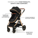 Carucior Kinderkraft esme, 3 in 1, pure black - Publisol.ro