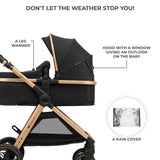 Carucior Kinderkraft esme, 3 in 1, pure black - Publisol.ro