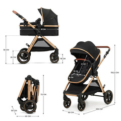 Carucior Kinderkraft esme, 3 in 1, pure black - Publisol.ro