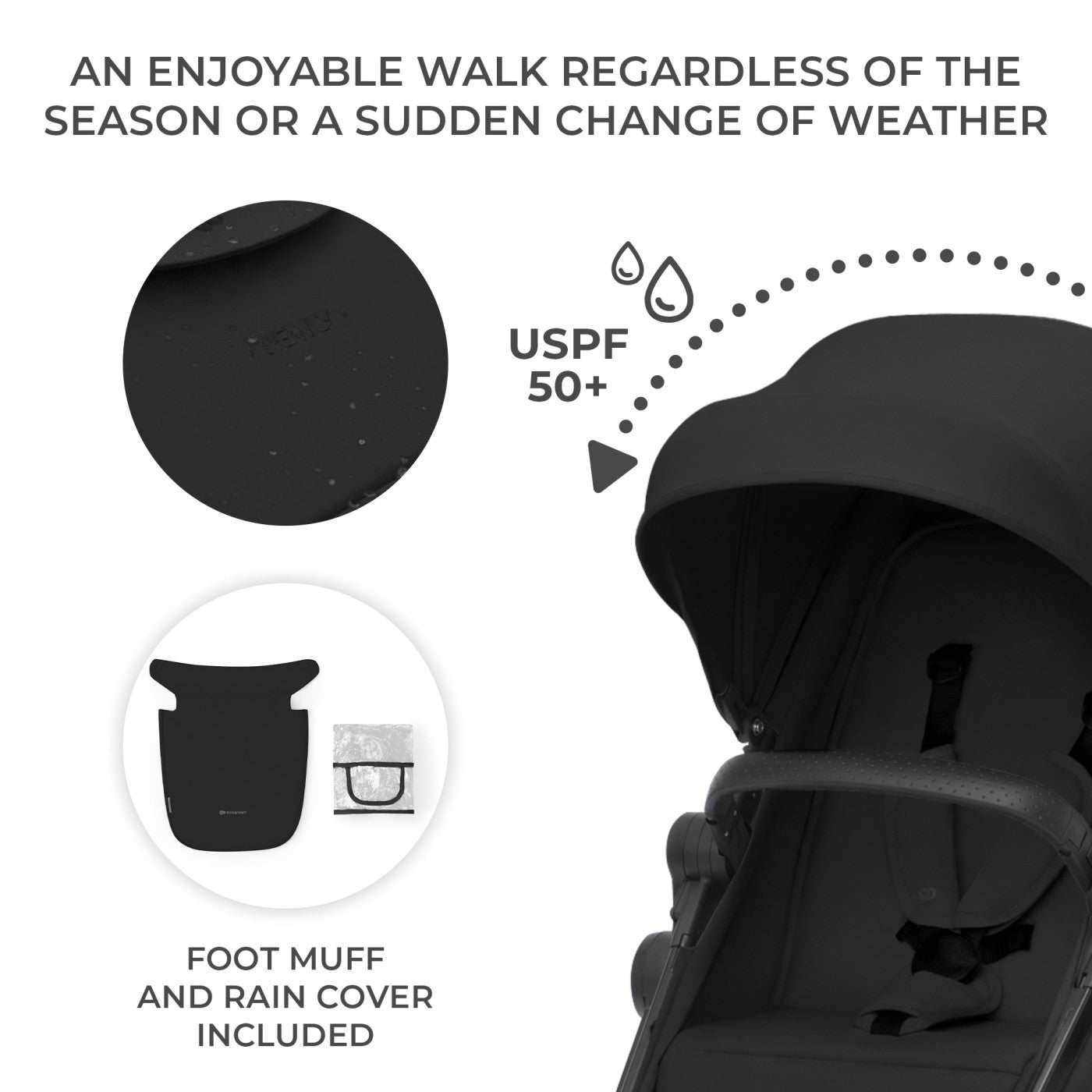 Carucior Kinderkraft newly, 4 in 1, classic black - Publisol.ro