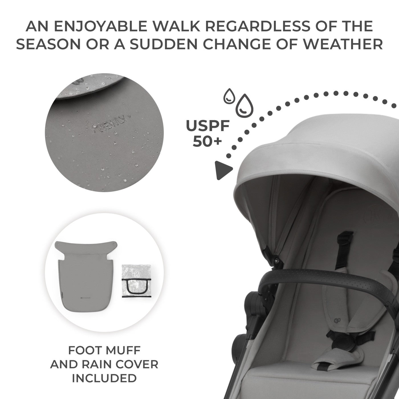Carucior Kinderkraft newly, 4 in 1, moonlight grey - Publisol.ro