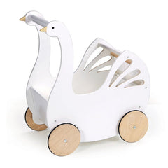 Carucior Lebada, din lemn premium - Sweet Swan Pram - Tender Leaf Toys - Publisol.ro