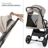 Carucior sport Kinderkraft loom, 0 - 22 kg, linen beige - Publisol.ro