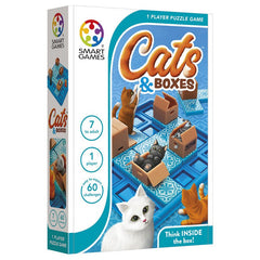 Cats and Boxes, , joc de logica cu 60 de provocari, 7+ ani, editie internationala, Smart Games - Publisol.ro
