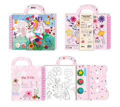 Cea mai mare Carte de pictat cu apa, sabloane, stampile si jocuri, portabila - Gradina fantastica si animale - Avenir - Publisol.ro