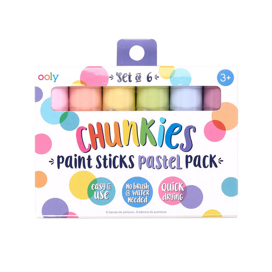 Creioane tempera solida Chunkies culori pastel, 6 bucati - Ooly