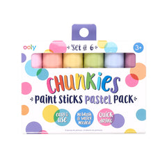 Creioane tempera solida Chunkies culori pastel, 6 bucati - Ooly