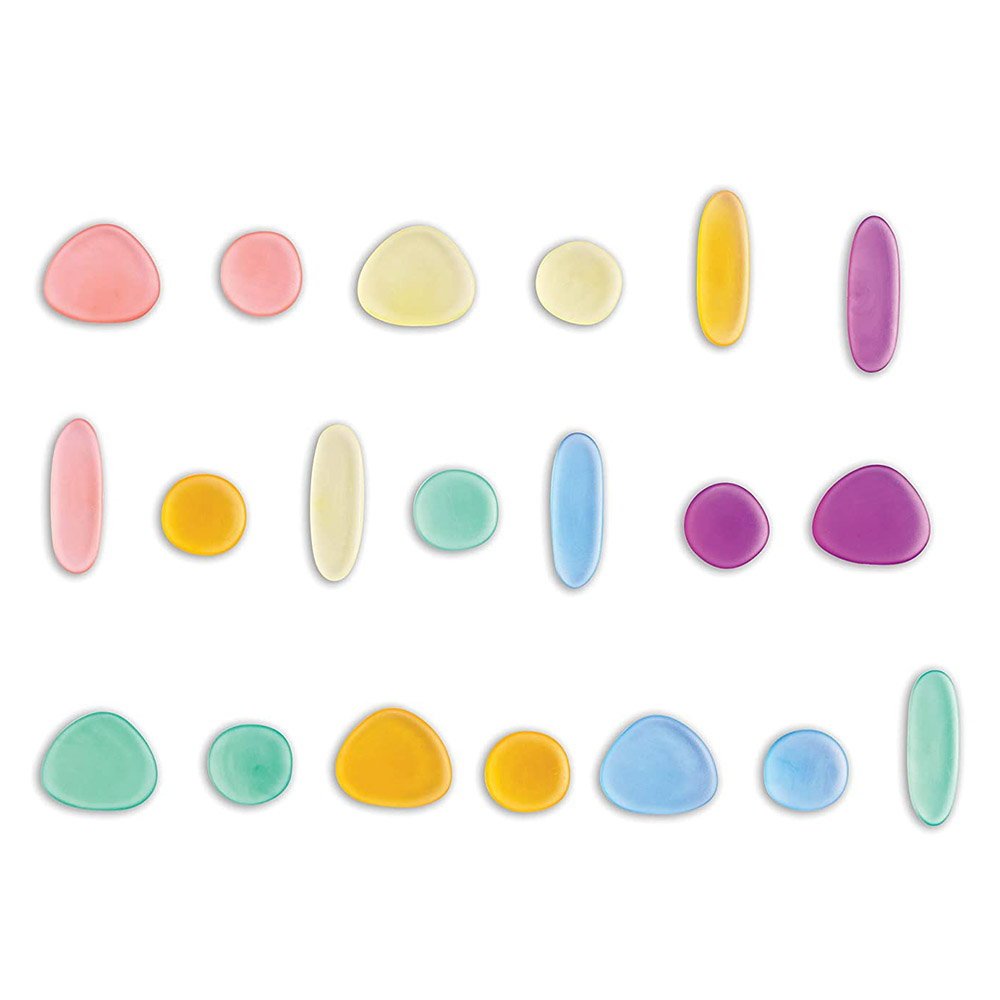 Clear Rainbow Pebbles, set 36 de pietricele translucide, Edx Education - Publisol.ro