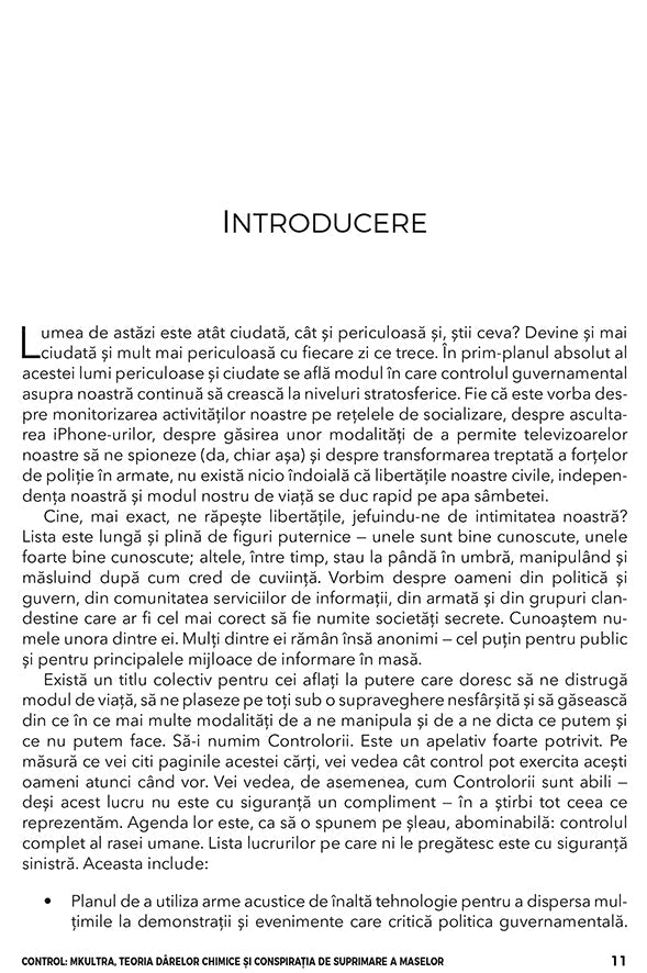 Control: Mkultra, teoria darelor chimice si conspiratia de suprimare a maselor, de Nick Redfern - Publisol.ro