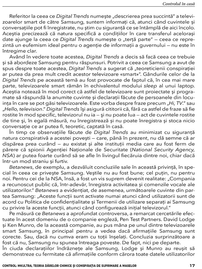 Control: Mkultra, teoria darelor chimice si conspiratia de suprimare a maselor, de Nick Redfern - Publisol.ro