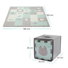Covoras de joaca Kinderkraft luno shapes, puzzle 3d, spuma, mint - Publisol.ro