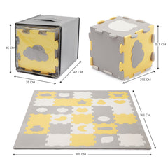 Covoras de joaca Kinderkraft luno shapes, puzzle 3d, spuma, yellow - Publisol.ro