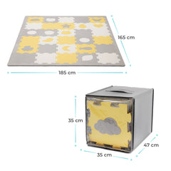 Covoras de joaca Kinderkraft luno shapes, puzzle 3d, spuma, yellow - Publisol.ro