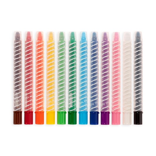 Creioane pictura cu ulei, Twisty Stix, set 12 culori - Ooly