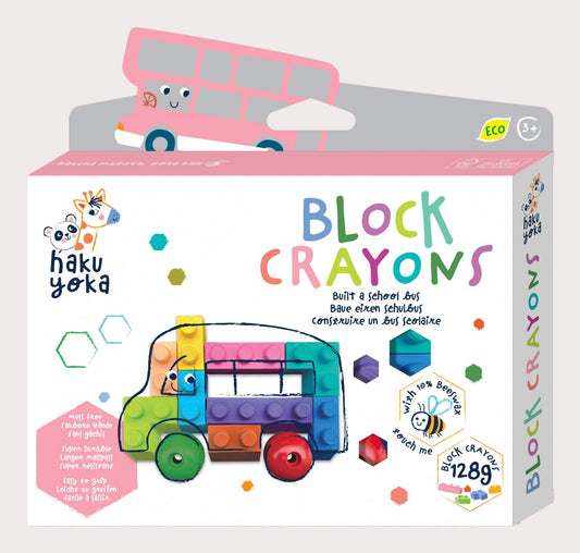 Creioane cerate interconectabile Block Crayons - Autobuz Scolar, Haku Yoka - Avenir - Publisol.ro