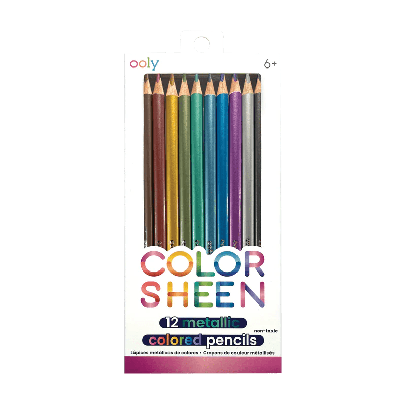 Creioane Colorate Metalice Color Sheen - Set de 12 - Ooly - Publisol.ro
