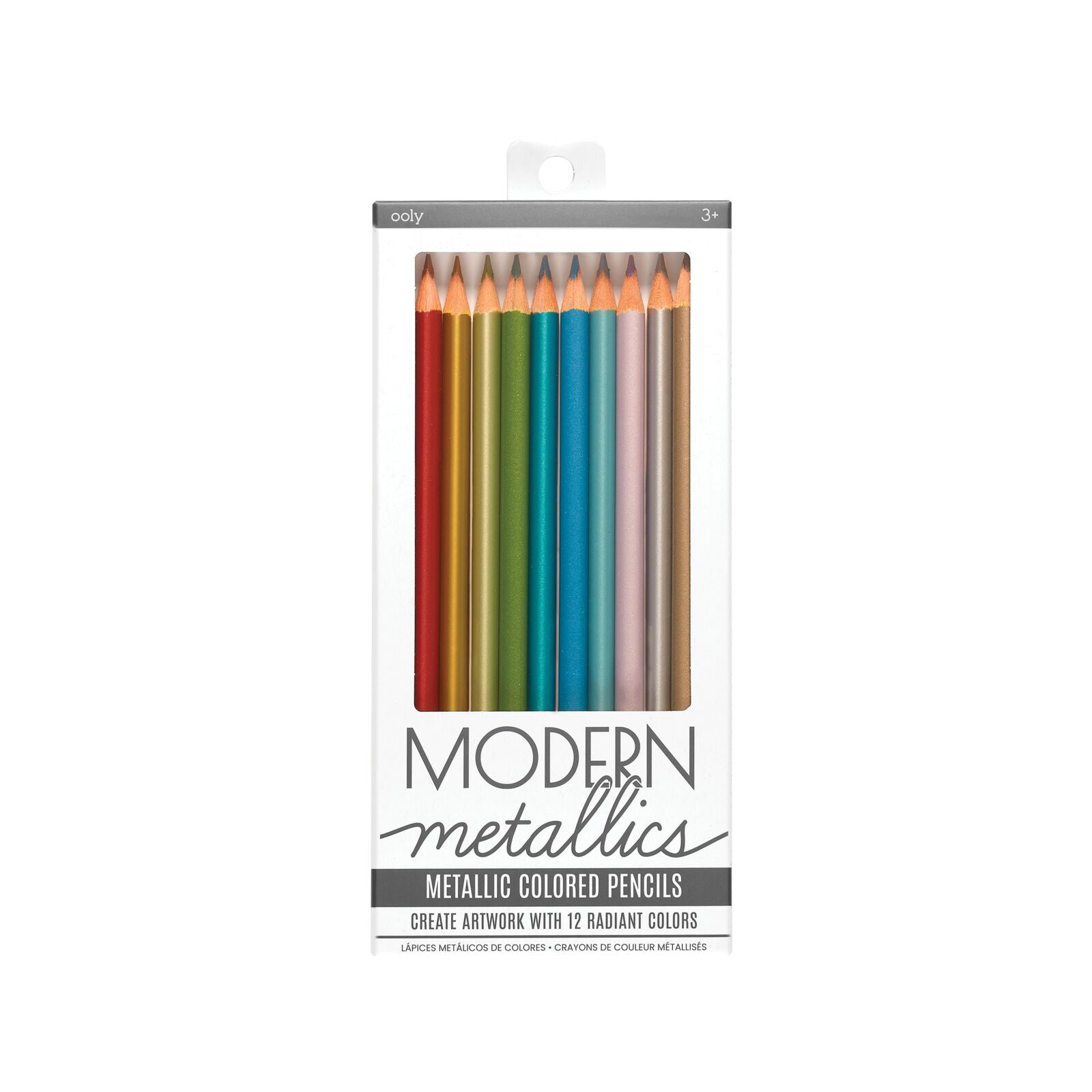 Creioane colorate metalice Modern - Set de 12 - Ooly - Publisol.ro