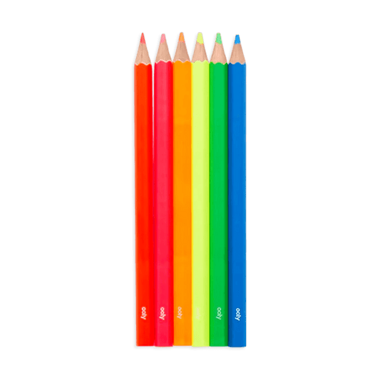 Creioane Colorate Neon Jumbo Brights - set de 6 - Ooly - Publisol.ro