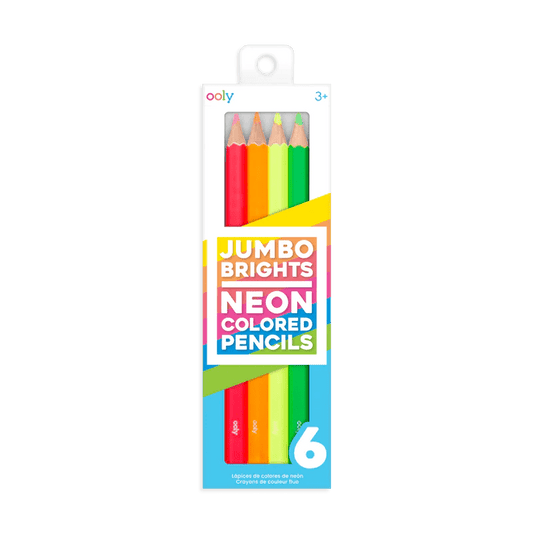 Creioane Colorate Neon Jumbo Brights - set de 6 - Ooly - Publisol.ro