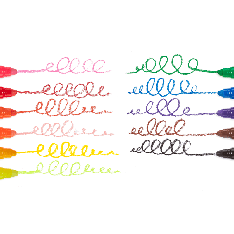 Creioane cu gel pentru geam si sticla, Rainy Dayz, set 12 culori lavabile - Ooly - Publisol.ro