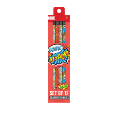 Creioane grafit HB Comic Attack - Set de 12 - Ooly