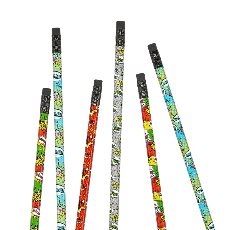 Creioane grafit HB Comic Attack - Set de 12 - Ooly - Publisol.ro