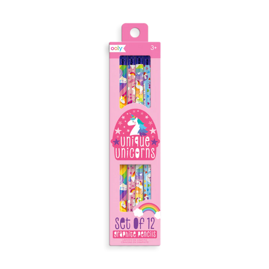 Creioane grafit HB Unique Unicorns - Set de 12 - Ooly - Publisol.ro