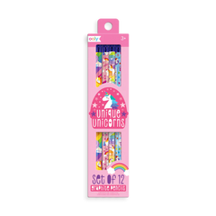 Creioane grafit HB Unique Unicorns - Set de 12 - Ooly