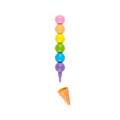 Creioane intercalate si radiera parfumata Rainbow Scoops - Ooly