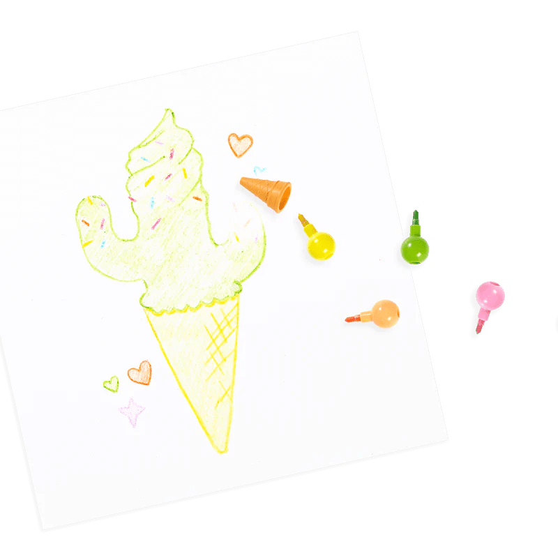 Creioane intercalate si radiera parfumata Rainbow Scoops - Ooly - Publisol.ro