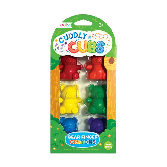 Creioane pentru degete Cuddly Cubs Bear - Set de 6 - Ooly