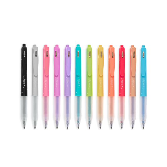 Pixuri retractabile cu gel si sclipici, Oh My Glitter!, set 12 culori - Ooly
