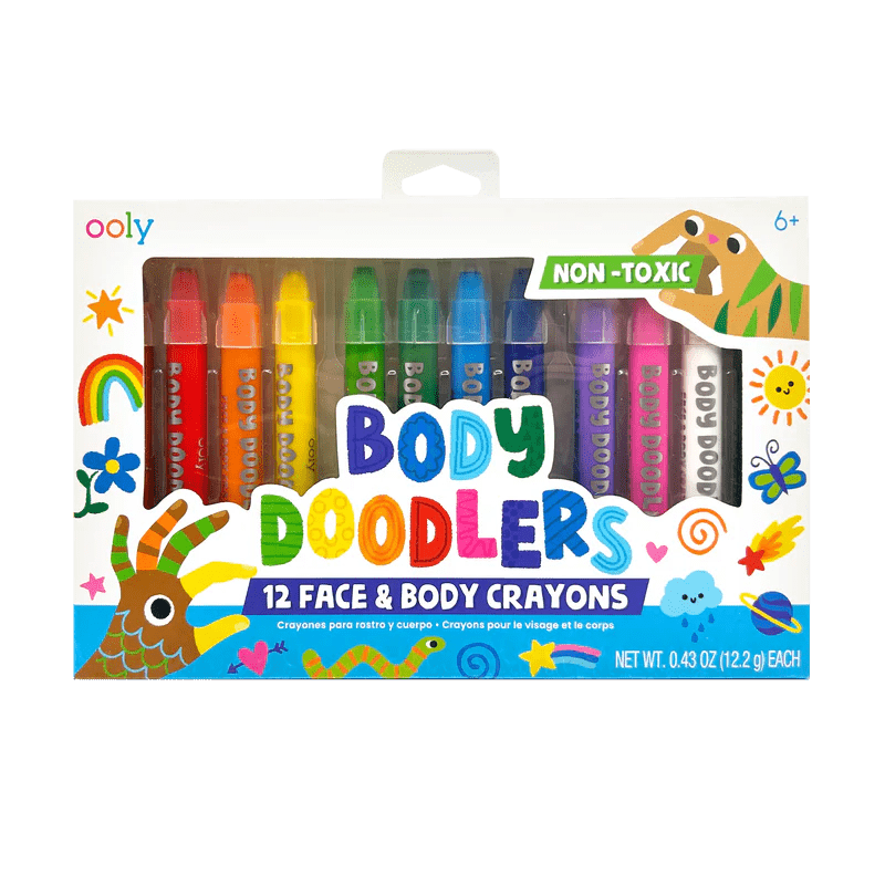 Creioane pictura pentru fata si piele, Body Doodlers, set de 12 - Ooly - Publisol.ro