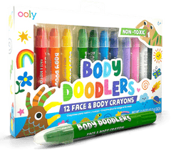 Creioane pictura pentru fata si piele, Body Doodlers, set de 12 - Ooly - Publisol.ro