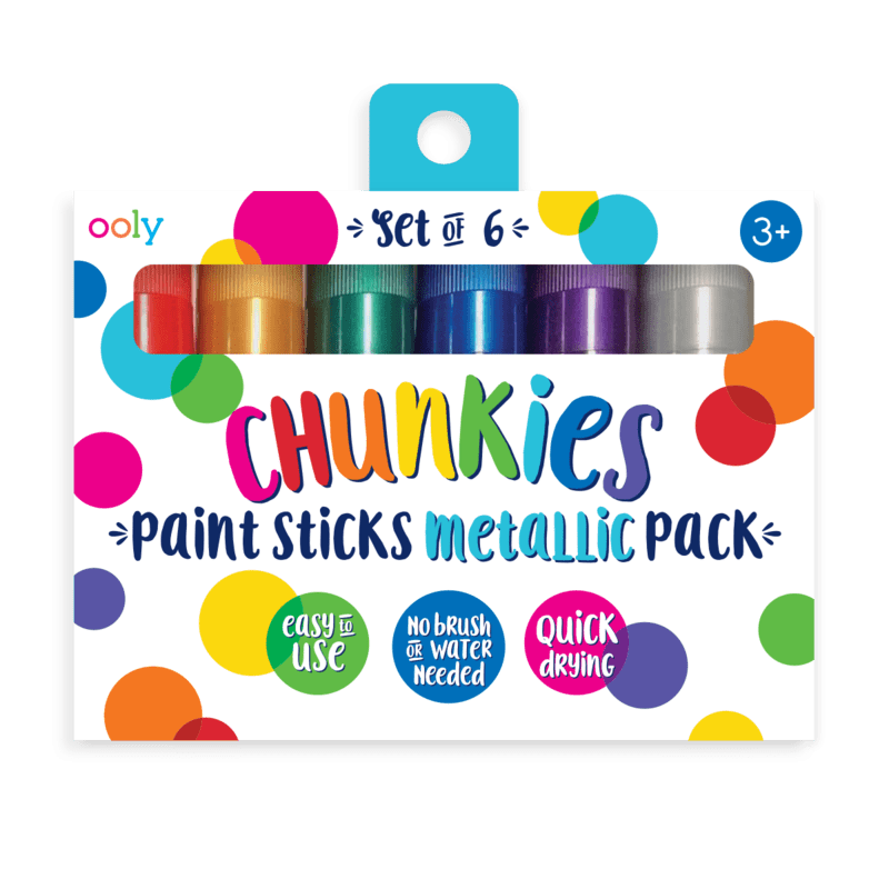 Creioane tempera solida Chunkies culori metalice, 6 bucati - Ooly - Publisol.ro