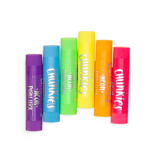 Creioane tempera solida Chunkies culori neon, 6 bucati - Ooly - Publisol.ro