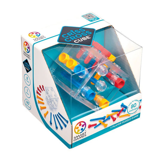 Criss Cross Cube, joc de logica cu 80 de provocari, 8+ ani, editie internationala, Smart Games - Publisol.ro