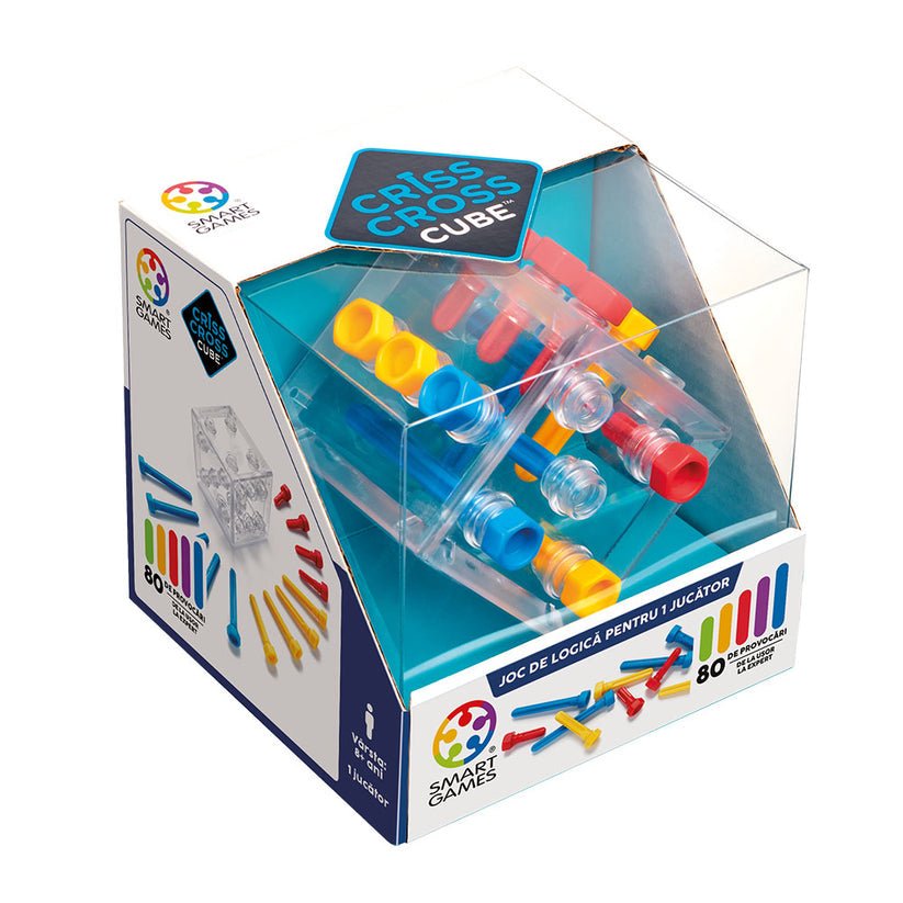 Criss Cross Cube, joc de logica cu 80 de provocari, 8+ ani, editie lb. Romana, Smart Games - Publisol.ro