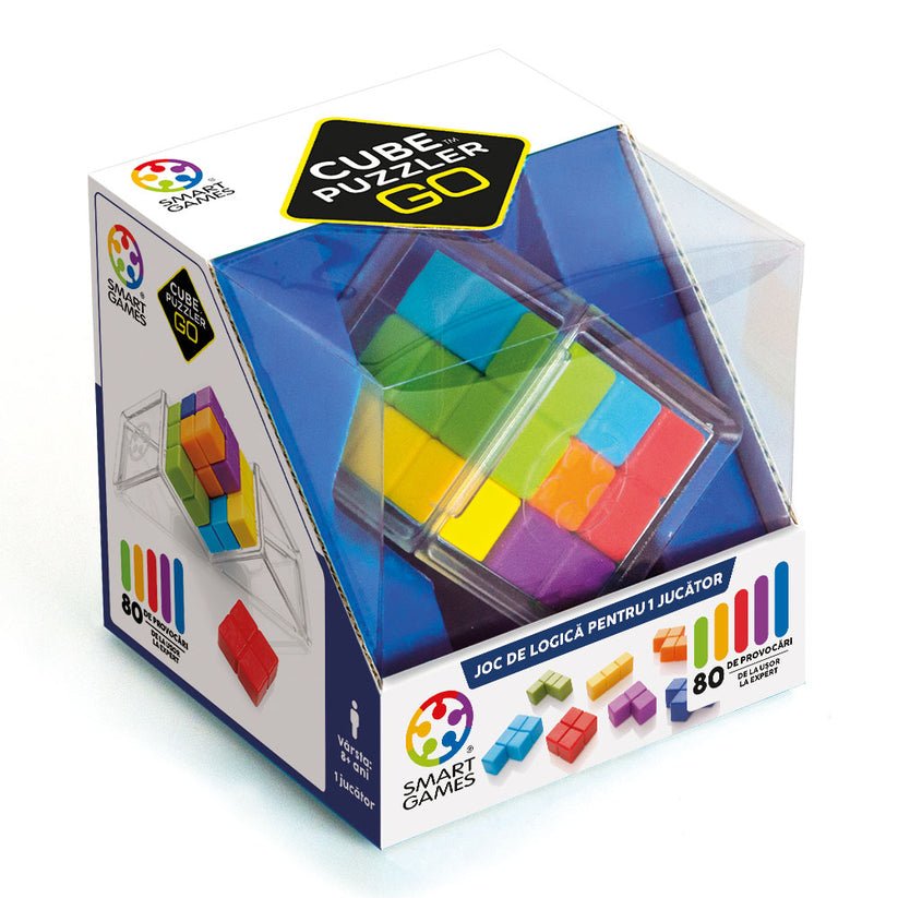 Cube Puzzler Go, joc de logica cu 80 de provocari, 8+ ani, editie lb. Romana, Smart Games - Publisol.ro