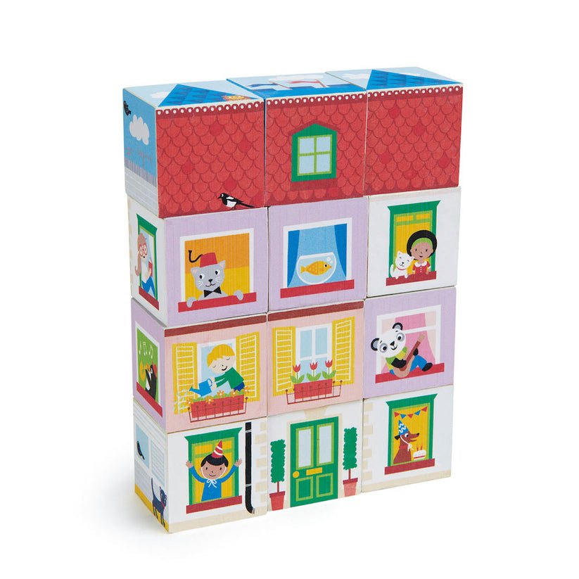 Cuburi Casa Visurilor, din lemn premium - Dream House Blocks - 12 piese - Tender Leaf Toys - Publisol.ro